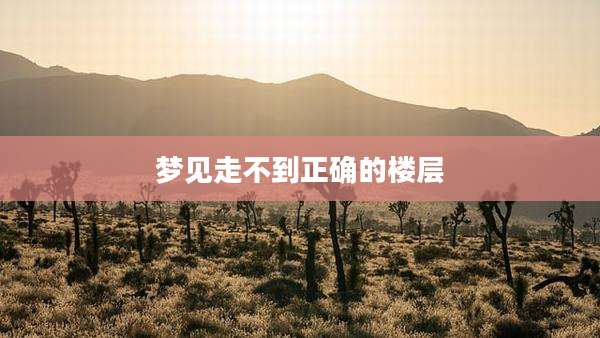 梦见走不到正确的楼层