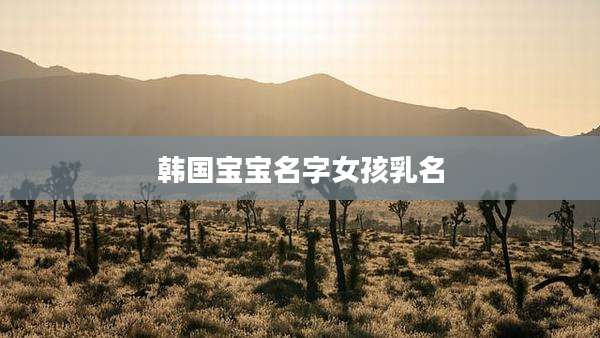 韩国宝宝名字女孩乳名