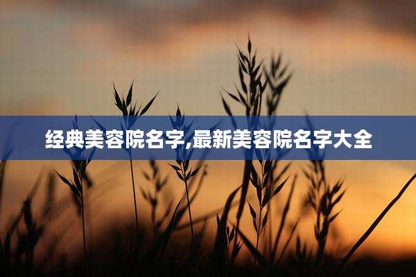 经典美容院名字,最新美容院名字大全