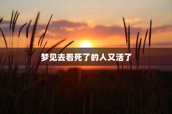 梦见去看死了的人又活了