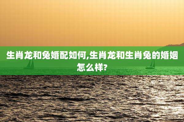 生肖龙和兔婚配如何,生肖龙和生肖兔的婚姻怎么样?