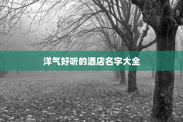 洋气好听的酒店名字大全