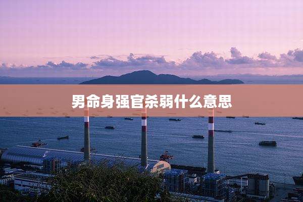 男命身强官杀弱什么意思