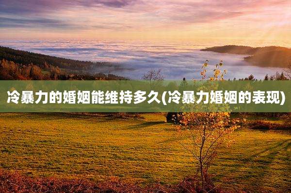冷暴力的婚姻能维持多久(冷暴力婚姻的表现)