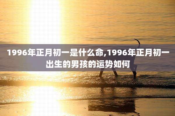 1996年正月初一是什么命,1996年正月初一出生的男孩的运势如何