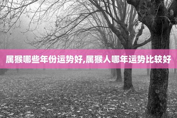 属猴哪些年份运势好,属猴人哪年运势比较好
