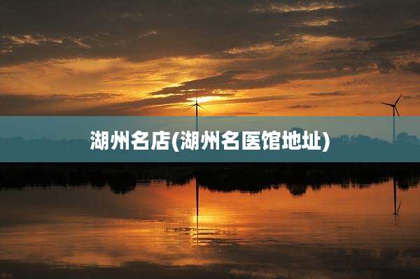 湖州名店(湖州名医馆地址)