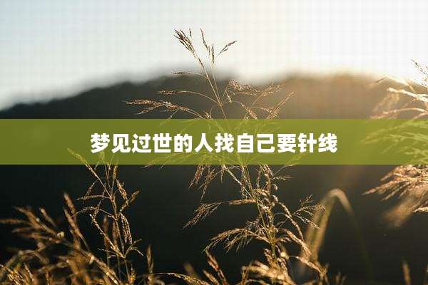 梦见过世的人找自己要针线