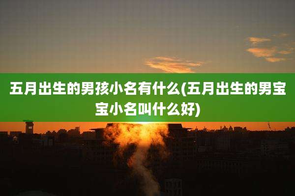五月出生的男孩小名有什么(五月出生的男宝宝小名叫什么好)