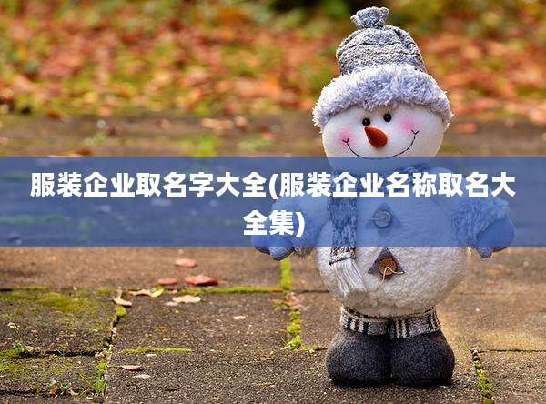 服装企业取名字大全(服装企业名称取名大全集)