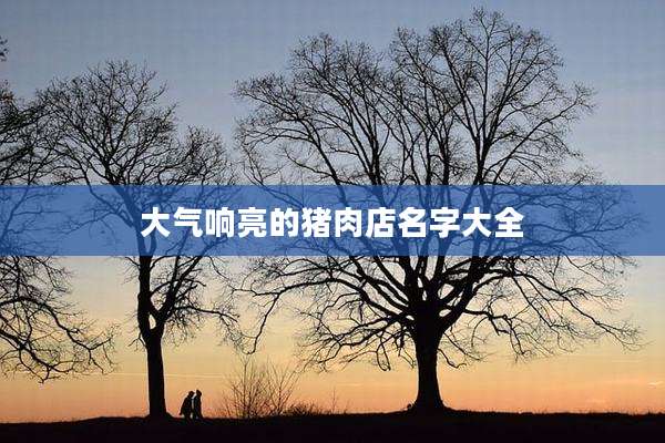 大气响亮的猪肉店名字大全
