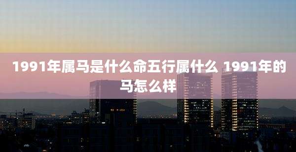 1991年属马是什么命五行属什么 1991年的马怎么样