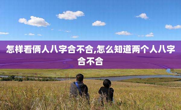 怎样看俩人八字合不合,怎么知道两个人八字合不合