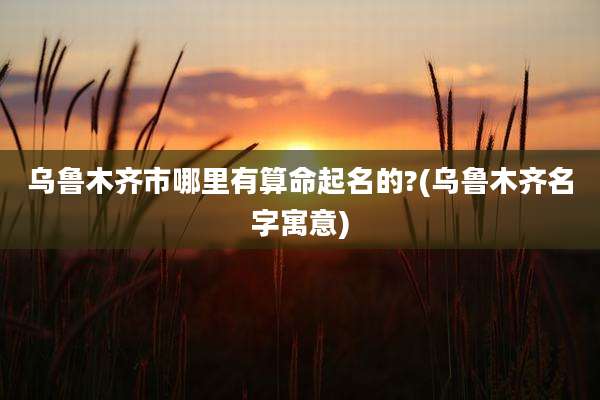 乌鲁木齐市哪里有算命起名的?(乌鲁木齐名字寓意)
