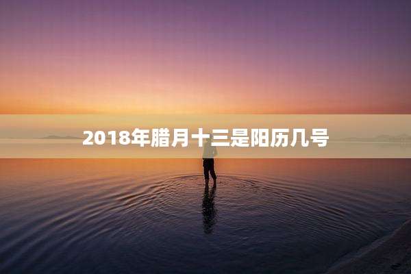 2018年腊月十三是阳历几号
