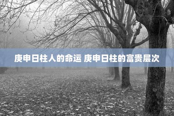 庚申日柱人的命运 庚申日柱的富贵层次
