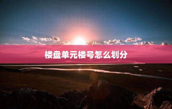 楼盘单元楼号怎么划分