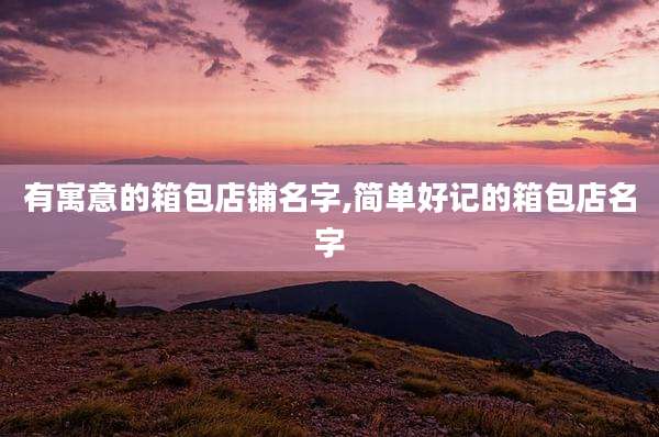 有寓意的箱包店铺名字,简单好记的箱包店名字