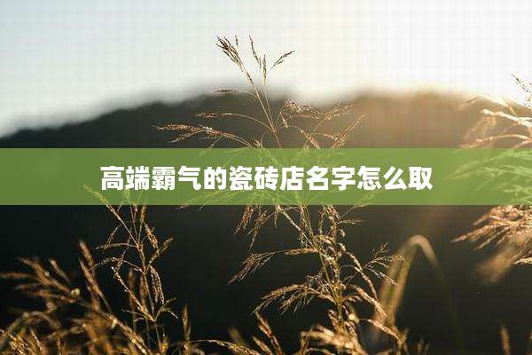 高端霸气的瓷砖店名字怎么取