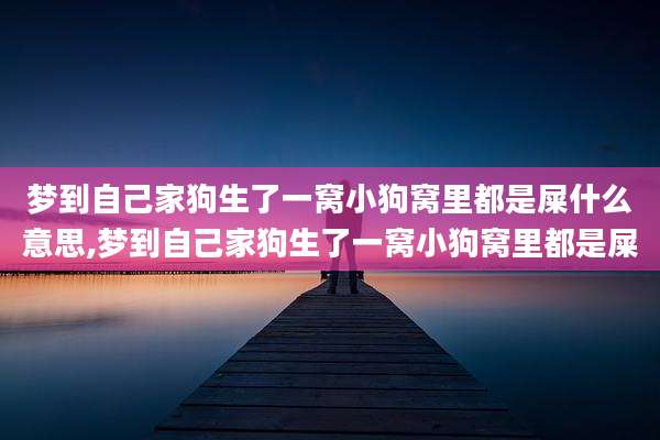 梦到自己家狗生了一窝小狗窝里都是屎什么意思,梦到自己家狗生了一窝小狗窝里都是屎
