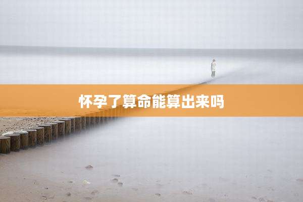 怀孕了算命能算出来吗