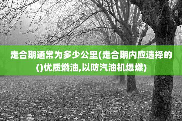 走合期通常为多少公里(走合期内应选择的()优质燃油,以防汽油机爆燃)