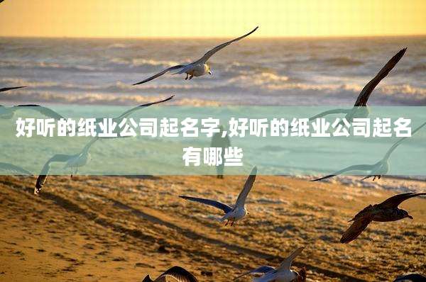 好听的纸业公司起名字,好听的纸业公司起名有哪些