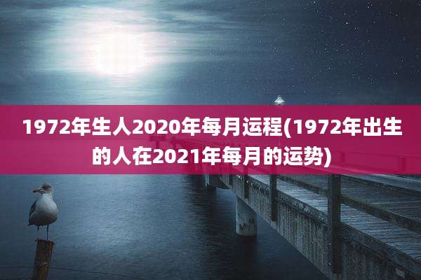 1972年生人2020年每月运程(1972年出生的人在2021年每月的运势)