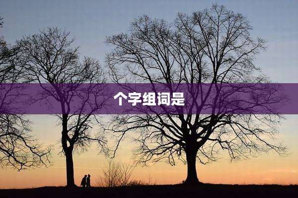 个字组词是