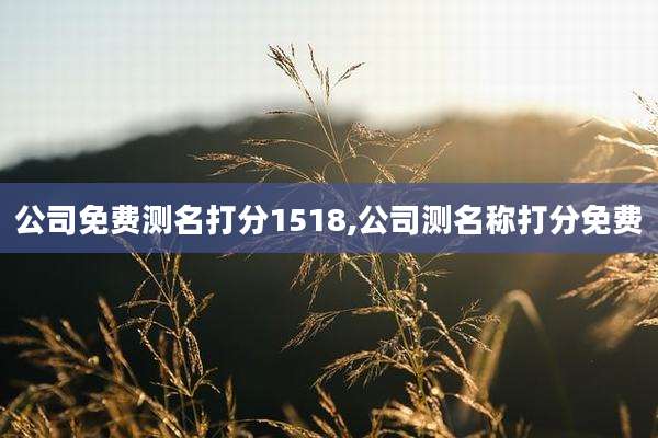 公司免费测名打分1518,公司测名称打分免费