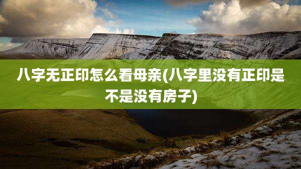 八字无正印怎么看母亲(八字里没有正印是不是没有房子)