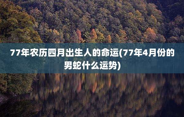 77年农历四月出生人的命运(77年4月份的男蛇什么运势)