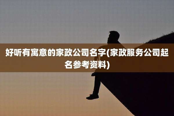 好听有寓意的家政公司名字(家政服务公司起名参考资料)