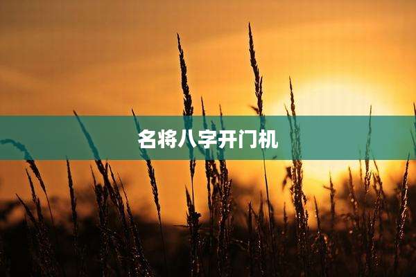 名将八字开门机