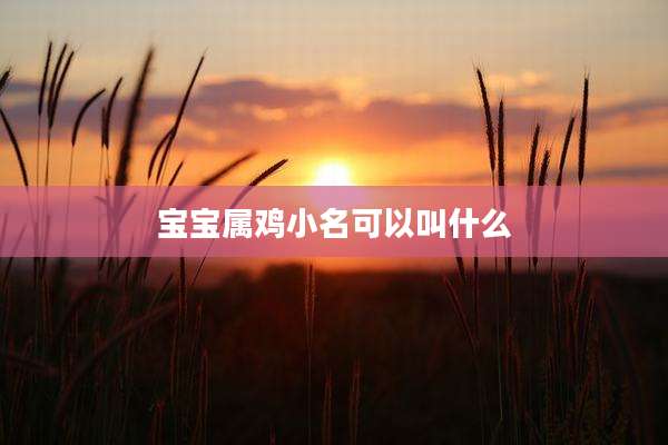 宝宝属鸡小名可以叫什么