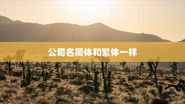 公司名简体和繁体一样