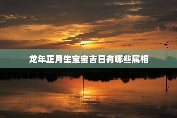 龙年正月生宝宝吉日有哪些属相