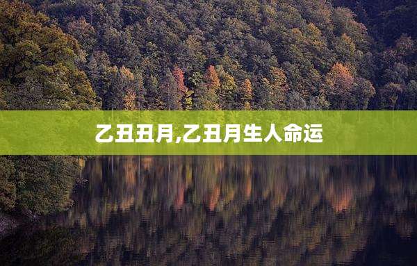 乙丑丑月,乙丑月生人命运