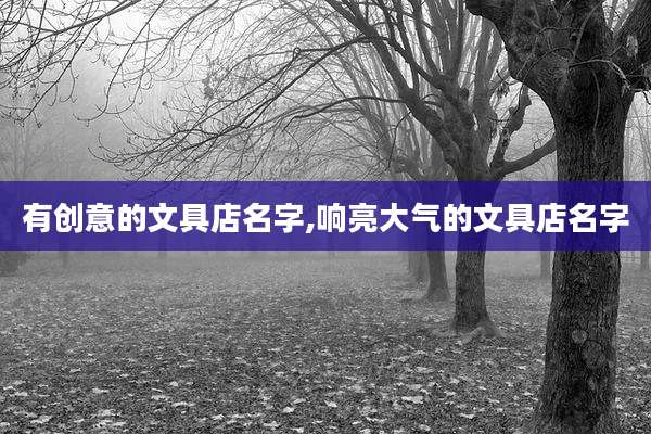有创意的文具店名字,响亮大气的文具店名字