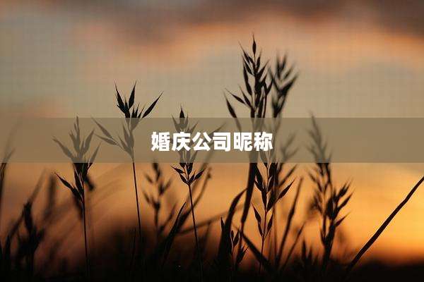 婚庆公司昵称