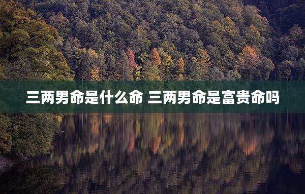 三两男命是什么命 三两男命是富贵命吗