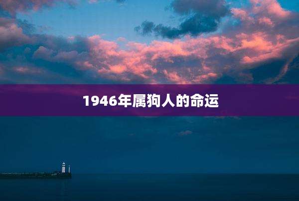 1946年属狗人的命运
