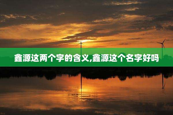 鑫源这两个字的含义,鑫源这个名字好吗