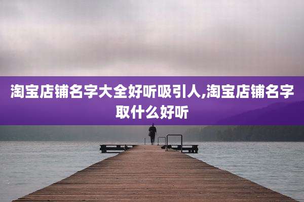 淘宝店铺名字大全好听吸引人,淘宝店铺名字取什么好听