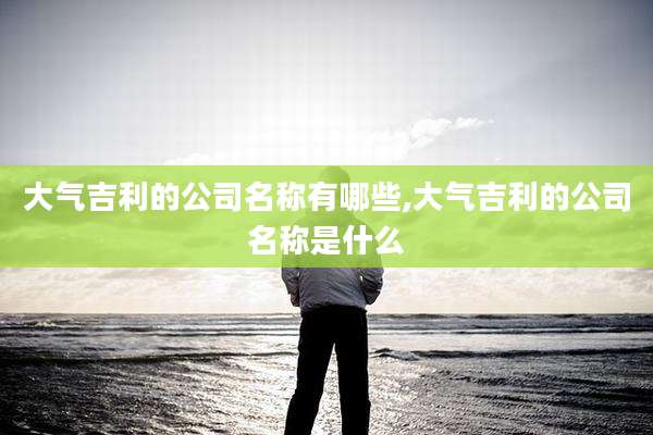 大气吉利的公司名称有哪些,大气吉利的公司名称是什么
