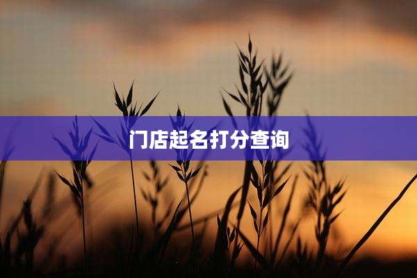 门店起名打分查询