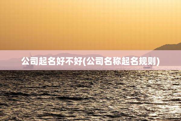 公司起名好不好(公司名称起名规则)
