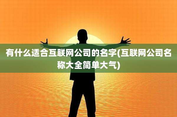 有什么适合互联网公司的名字(互联网公司名称大全简单大气)