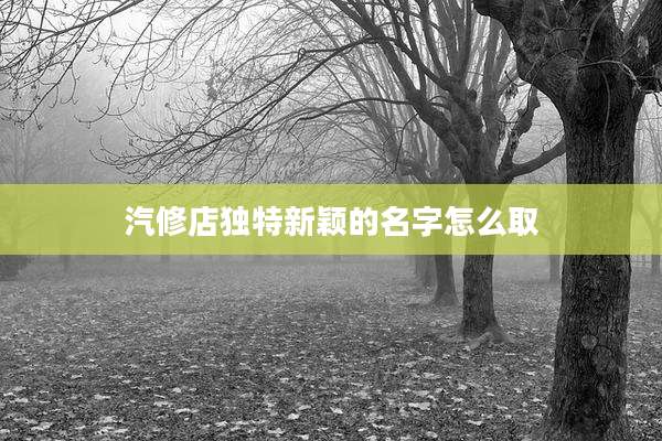 汽修店独特新颖的名字怎么取