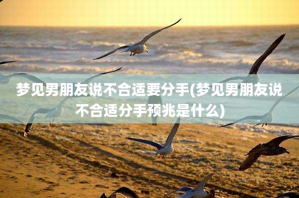 梦见男朋友说不合适要分手(梦见男朋友说不合适分手预兆是什么)